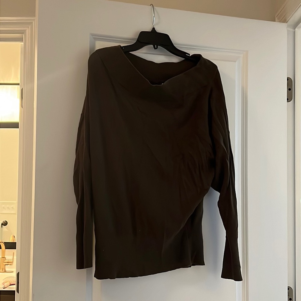 Dark green off shoulder express sweater